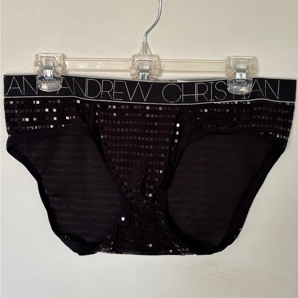 Andrew Christian Other - NWT Andrew Christian black and silver metallic pouch brief underwear Size XL